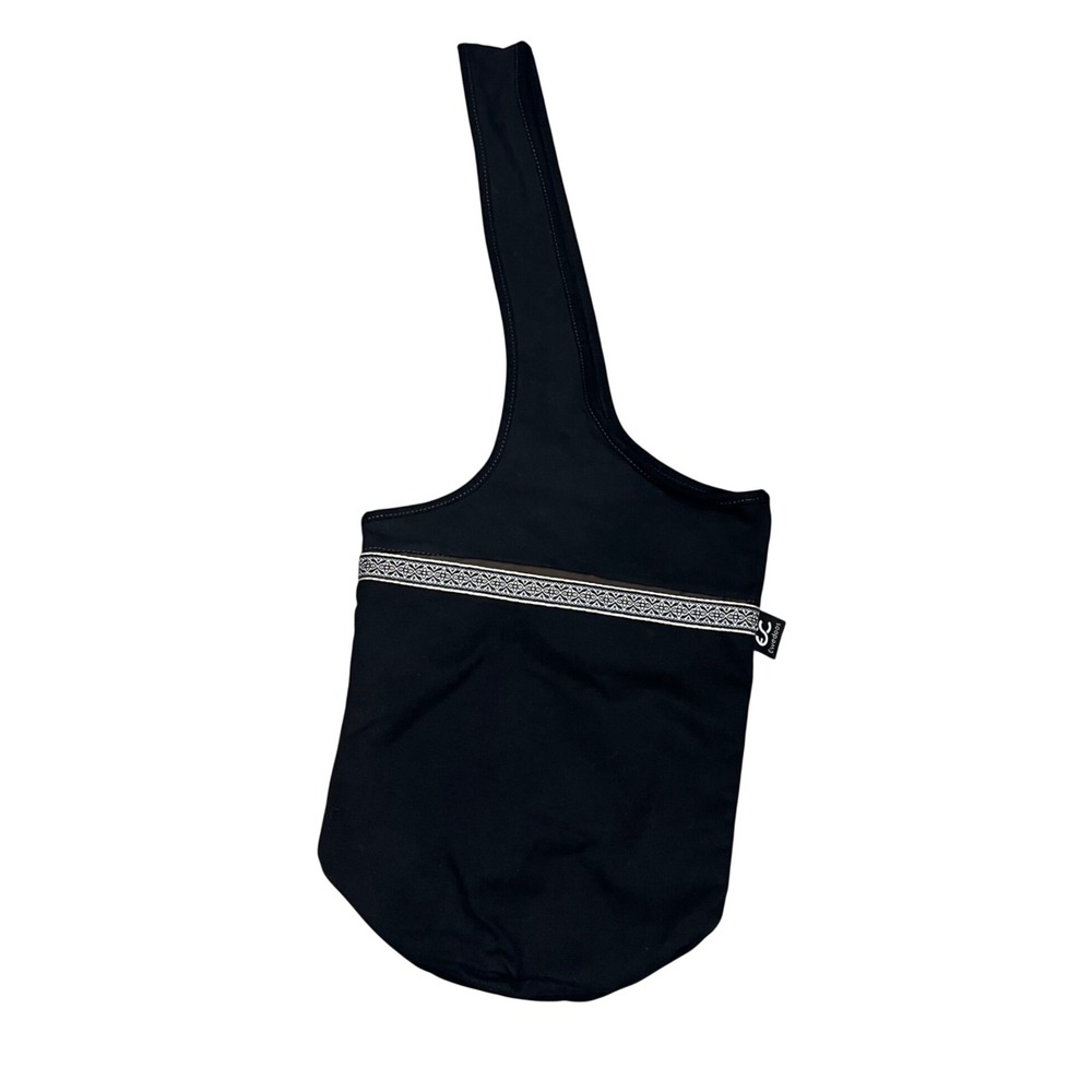 Ewedoos Yoga Mat‎ Bag Canvas Sling Carrier with Pockets Black Embroidered Trim